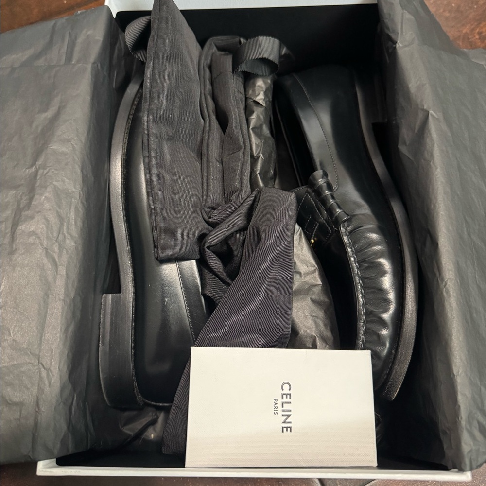 Celine Black Triomphe Loafers - Picture 7 of 9